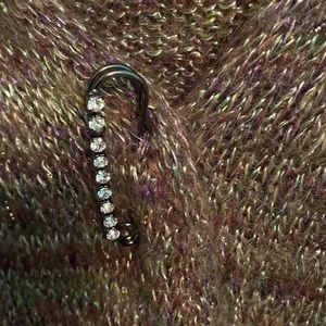 Open front cardigan with pin